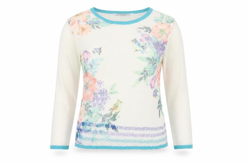 Mud & flowers Womens Beige Floral  Pullover Jumper Size S