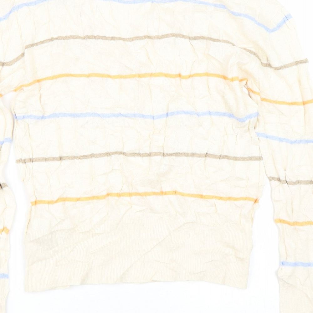 M&S Womens Beige Striped  Pullover Jumper Size S