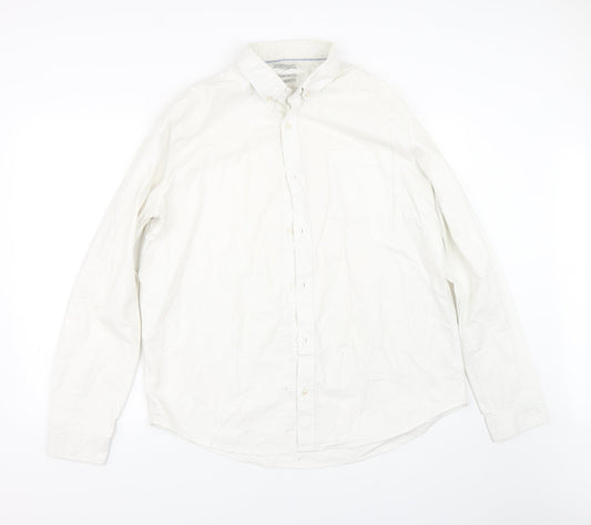 NEXT Mens Beige    Button-Up Size XL