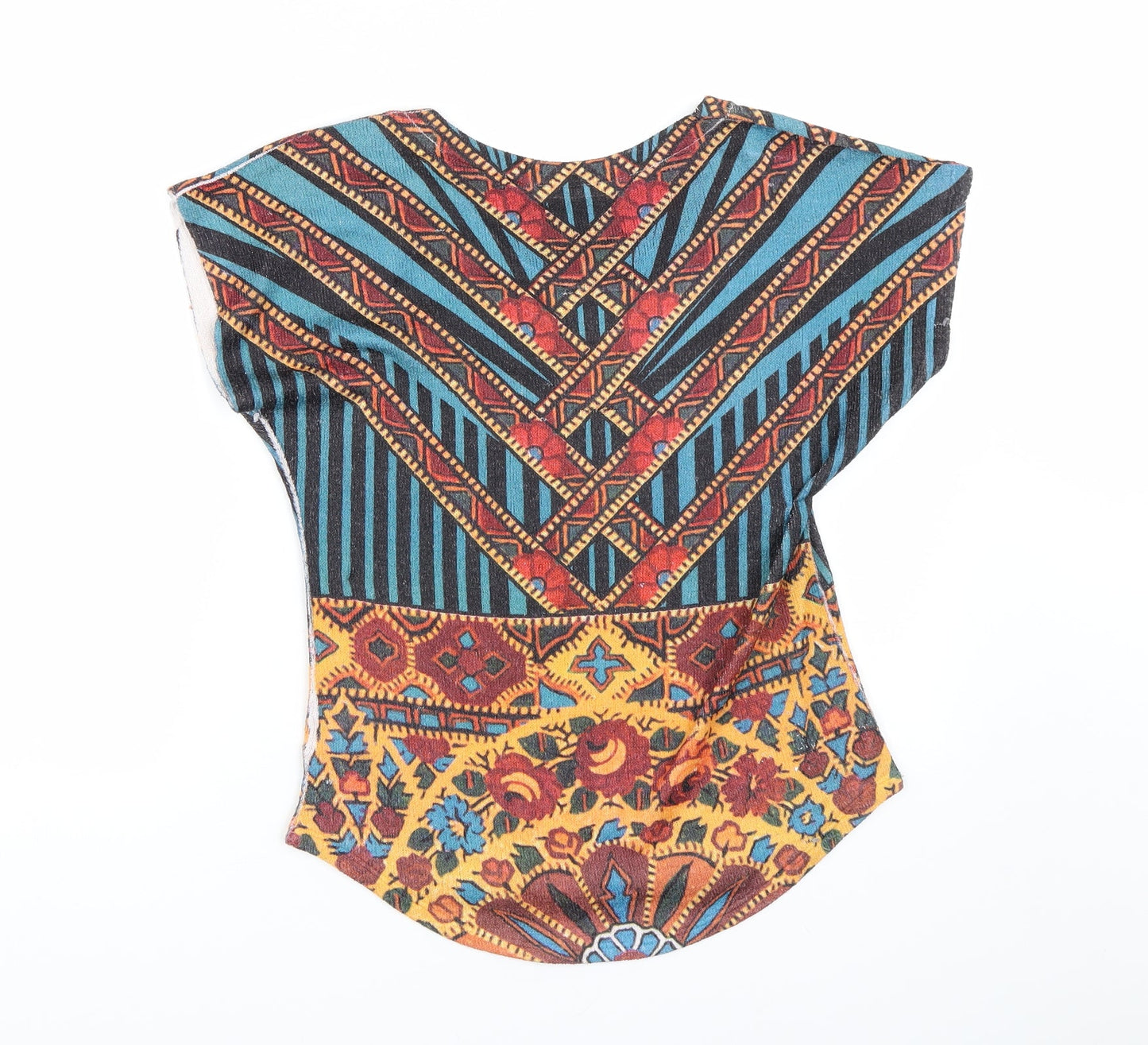 Preworn Womens Multicoloured Geometric  Basic T-Shirt Size L