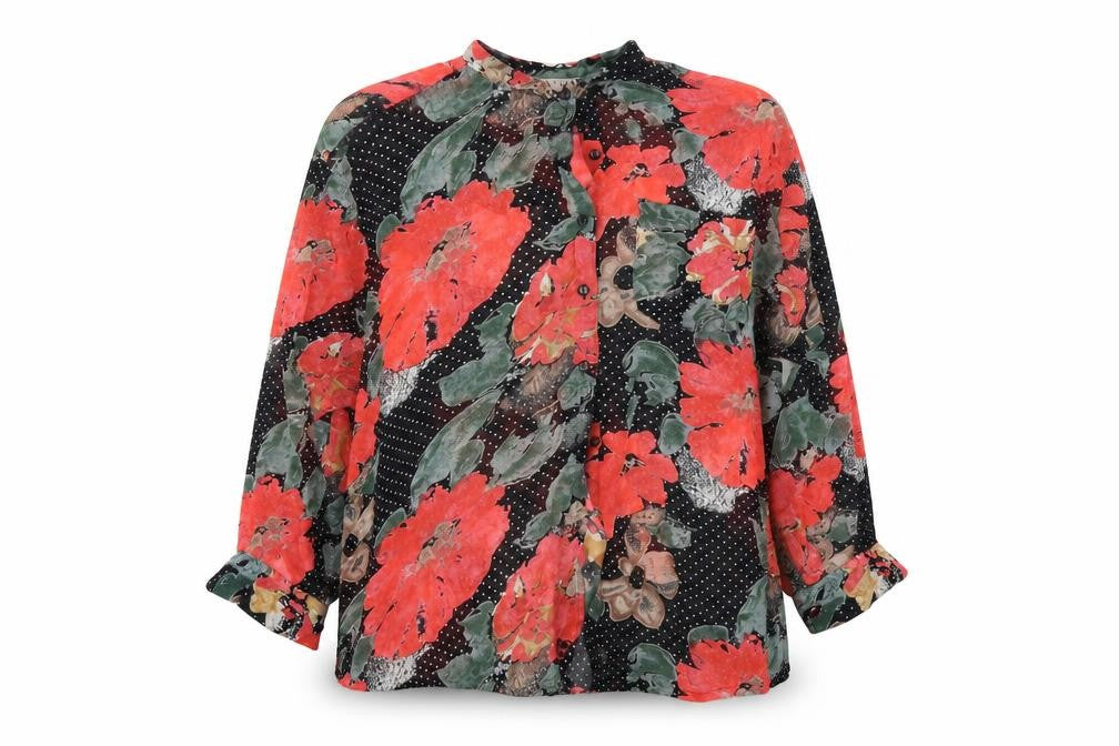 Scapetti Womens Multicoloured Floral  Basic Button-Up Size XL