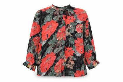 Scapetti Womens Multicoloured Floral  Basic Button-Up Size XL