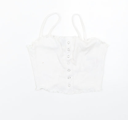 Preloved Primark Womens White   Cropped Tank Size 6 - Front