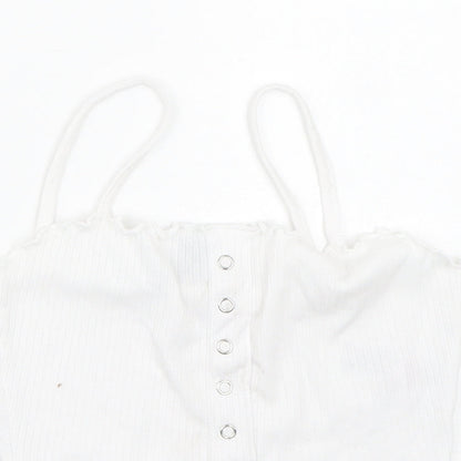 Preloved Primark Womens White   Cropped Tank Size 6 - Detail