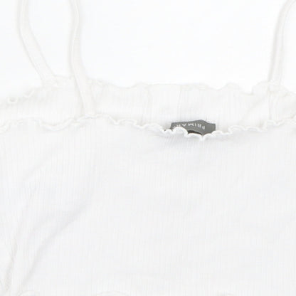 Preloved Primark Womens White   Cropped Tank Size 6 - Label