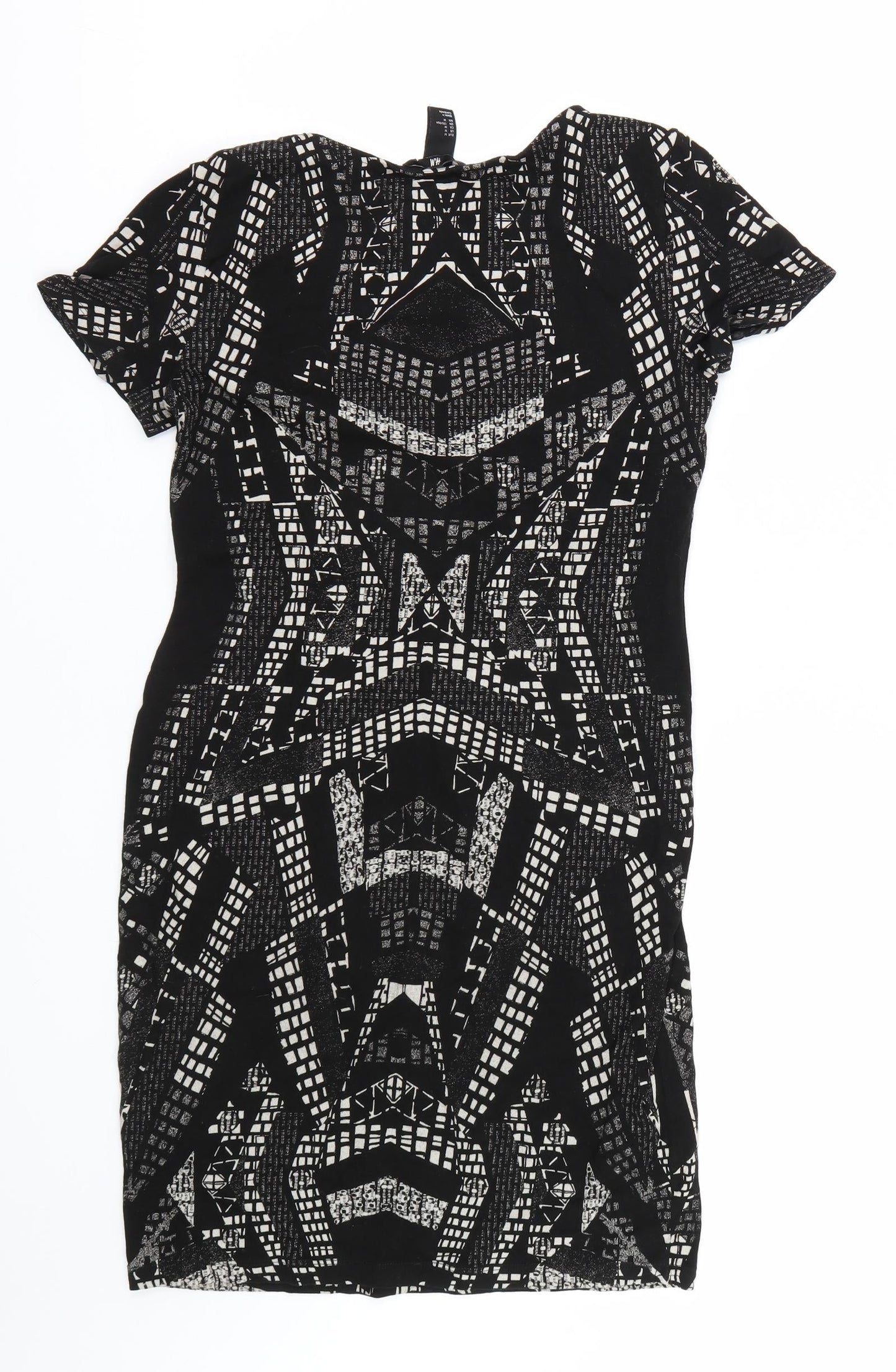 H&M Womens Black Geometric  Wrap Dress  Size M