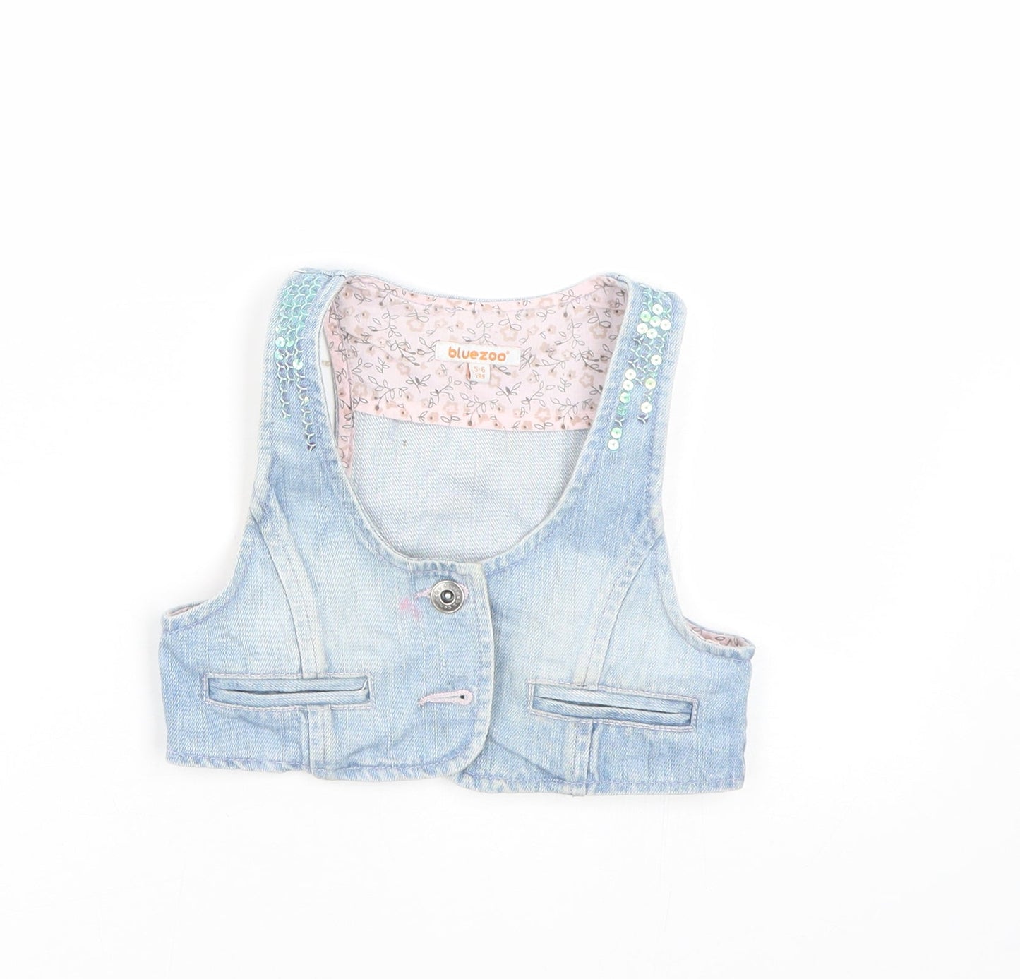 Bluezoo Girls Blue  Denim Basic Tank Size 5-6 Years