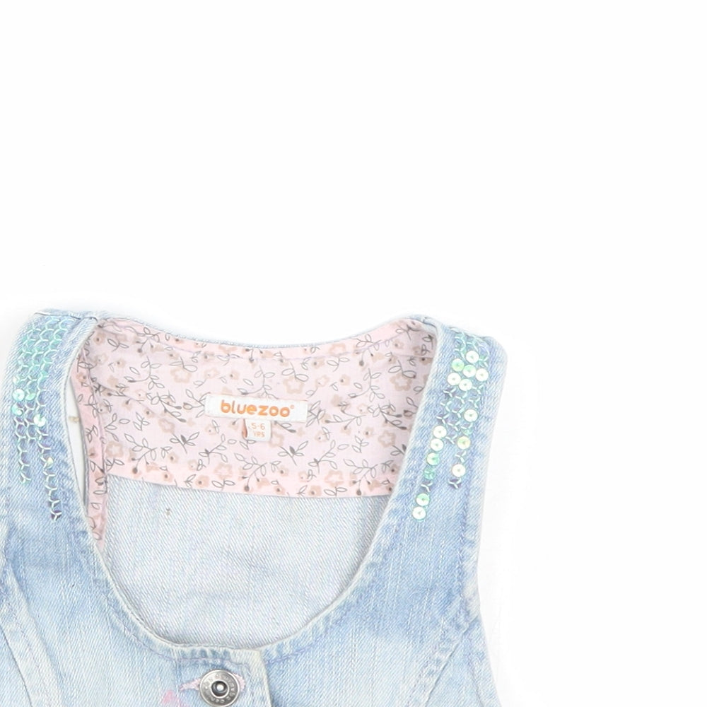 Bluezoo Girls Blue  Denim Basic Tank Size 5-6 Years