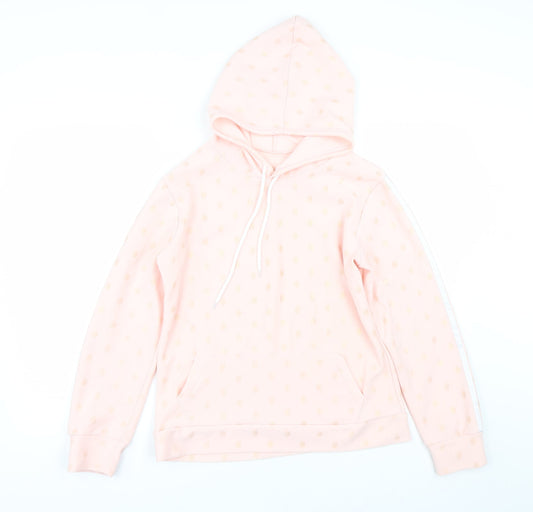 Preworn Womens Pink Polka Dot  Pullover Hoodie Size M