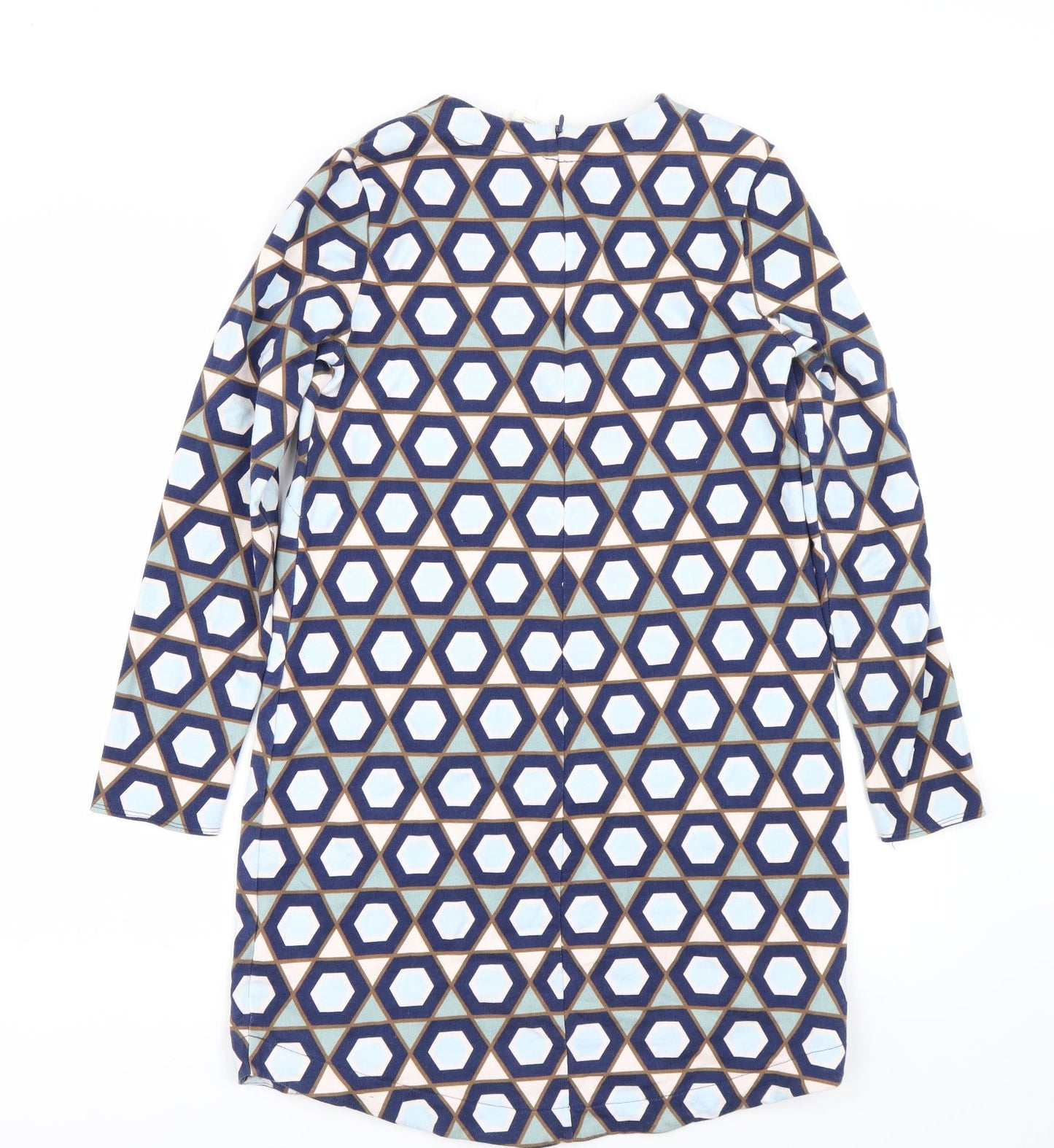 H&M Womens Blue Geometric  T-Shirt Dress  Size S