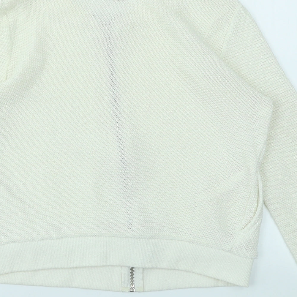 River Island Womens Ivory   Full Zip Jumper Size 8