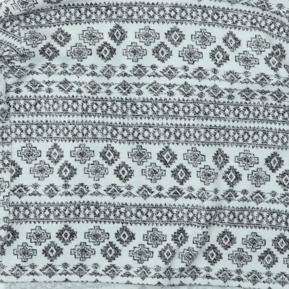 H&M Girls Grey Geometric  Cardigan Jumper Size 9-10 Years