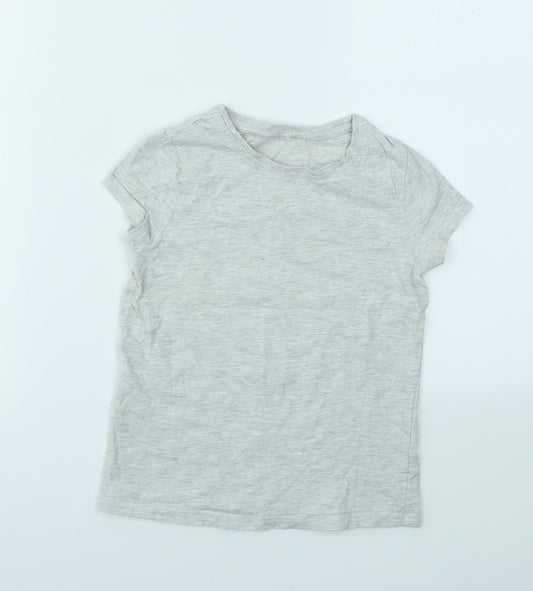 George Girls Grey   Basic T-Shirt Size 6-7 Years