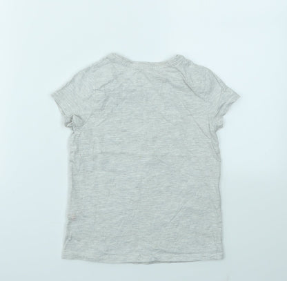 George Girls Grey   Basic T-Shirt Size 6-7 Years