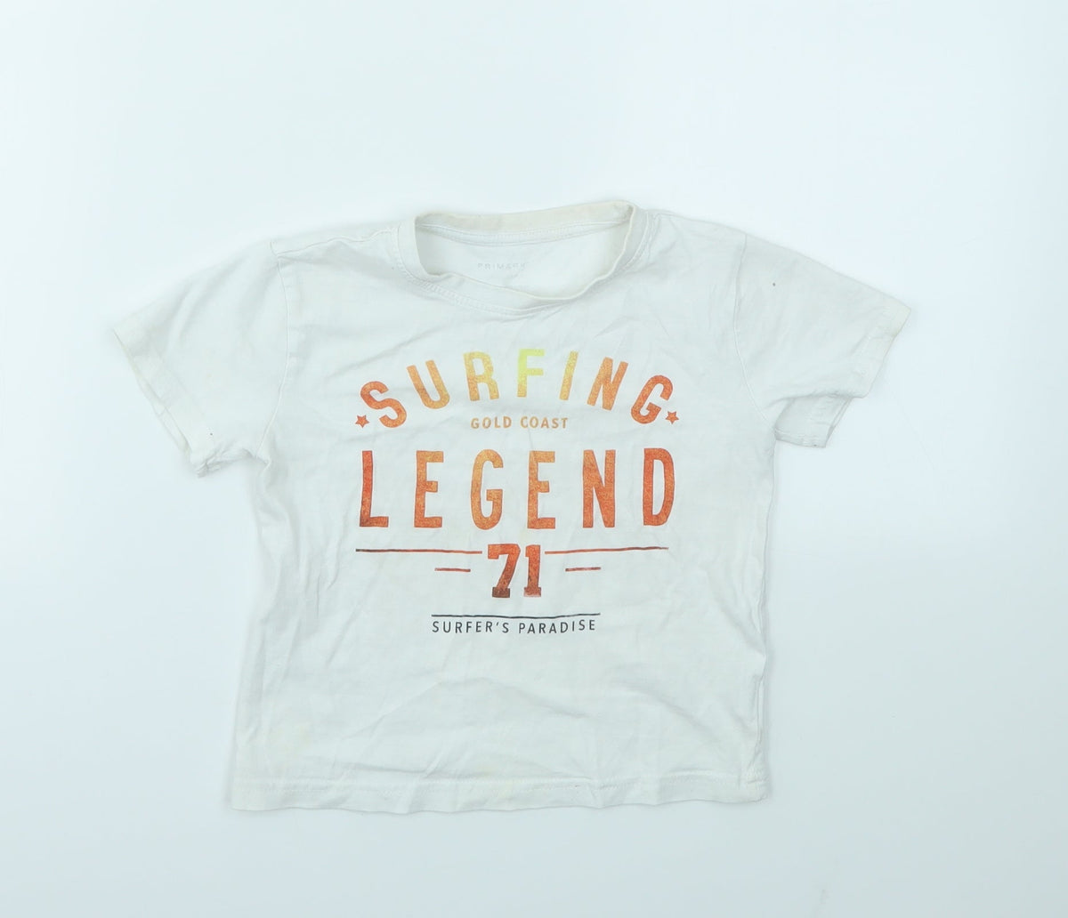 Primark Boys White   Basic T-Shirt Size 3-4 Years