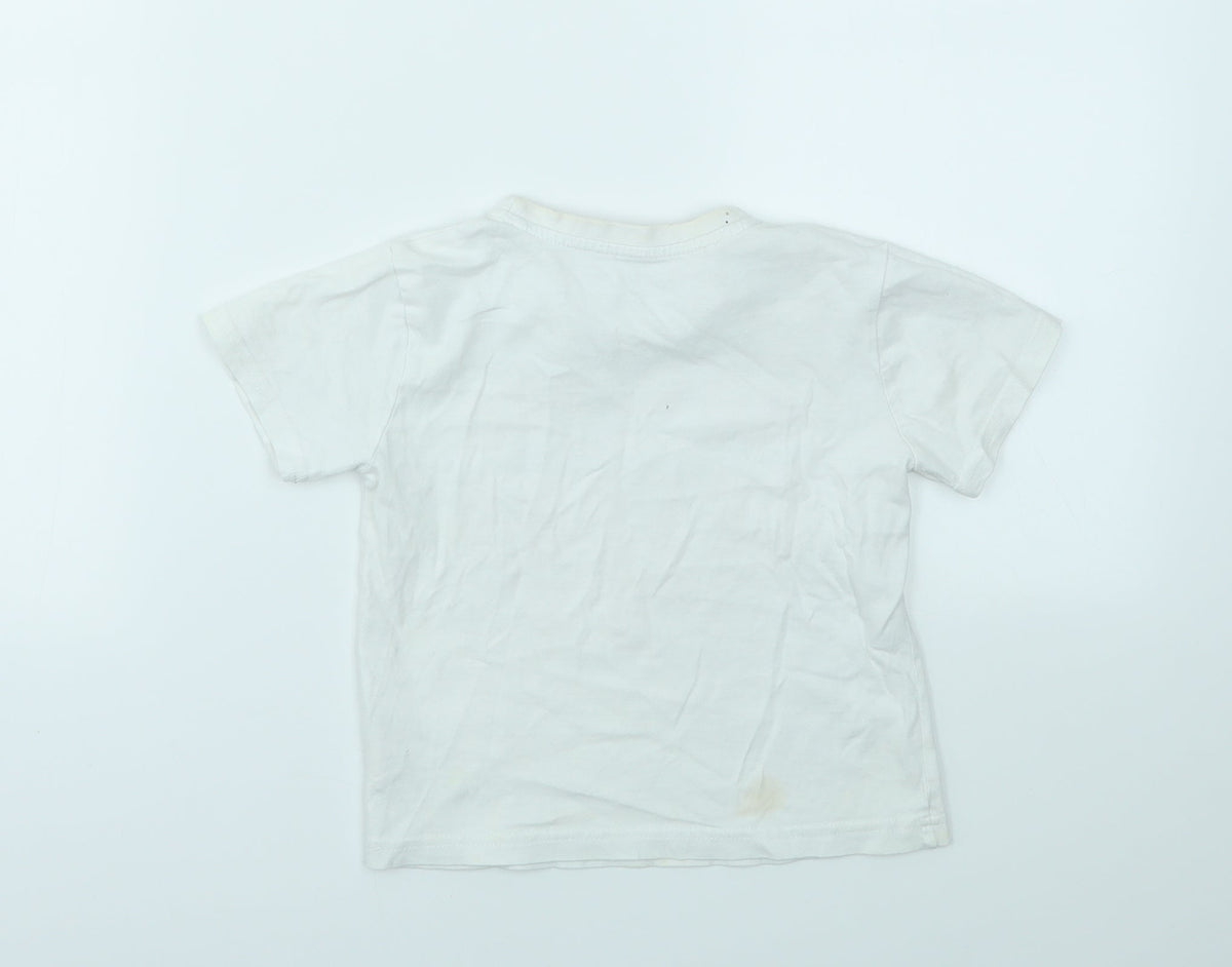 Primark Boys White   Basic T-Shirt Size 3-4 Years