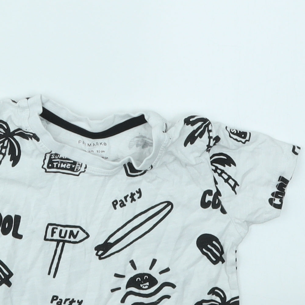 Primark Boys Multicoloured Geometric  Basic T-Shirt Size 18-24 Months