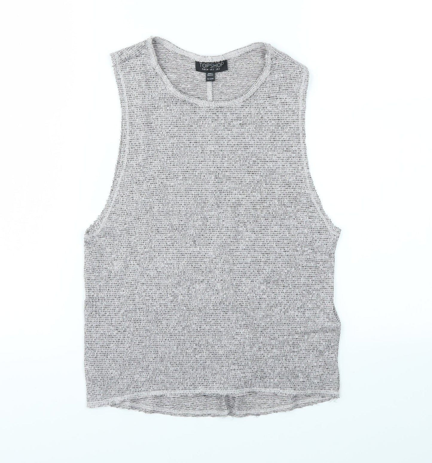 Topshop Womens Grey   Basic T-Shirt Size 6