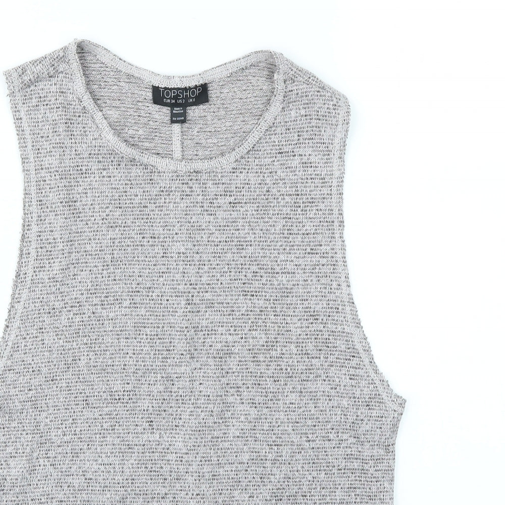 Topshop Womens Grey   Basic T-Shirt Size 6