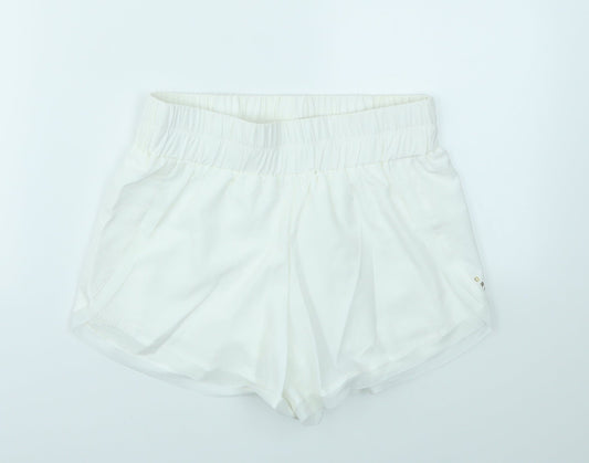 Preworn Womens White   Cut-Off Shorts Size M - stretch waistband
