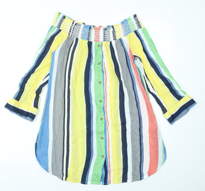 Preloved NEXT Womens Multicoloured Striped  Basic Blouse Size 12 - Front