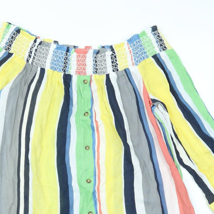 Preloved NEXT Womens Multicoloured Striped  Basic Blouse Size 12 - Detail