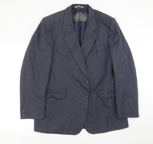 Odermark Mens Blue Striped  Jacket Suit Jacket Size 44