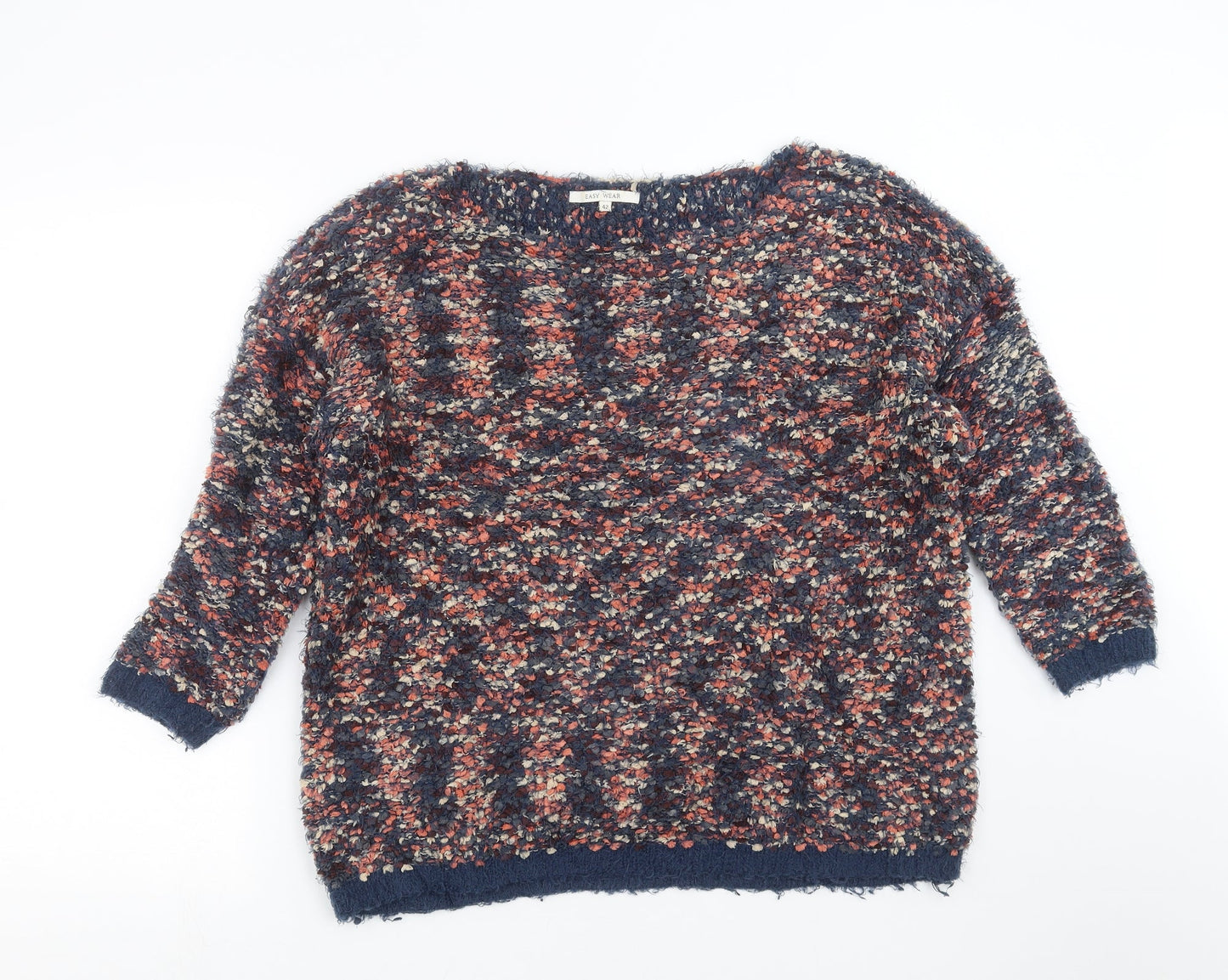 Easy Wear Womens Blue  Knit Pullover Jumper Size 14