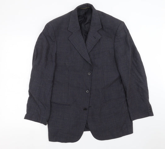Marks and Spencer Mens Blue Check  Jacket Suit Jacket Size 40