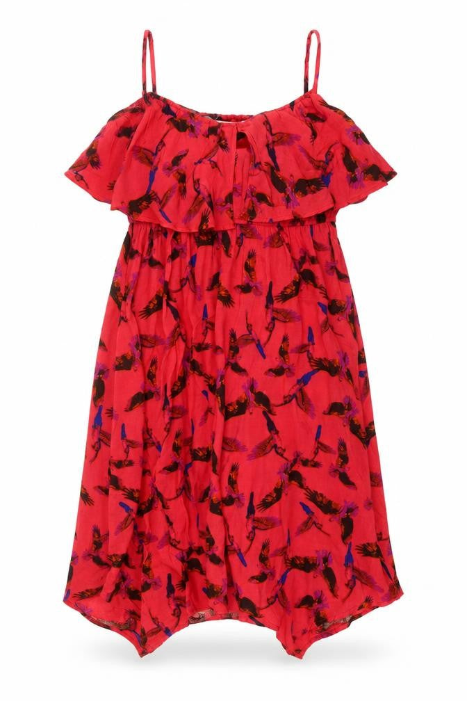 boho style Womens Red   Shift  Size M  - Bird pattern