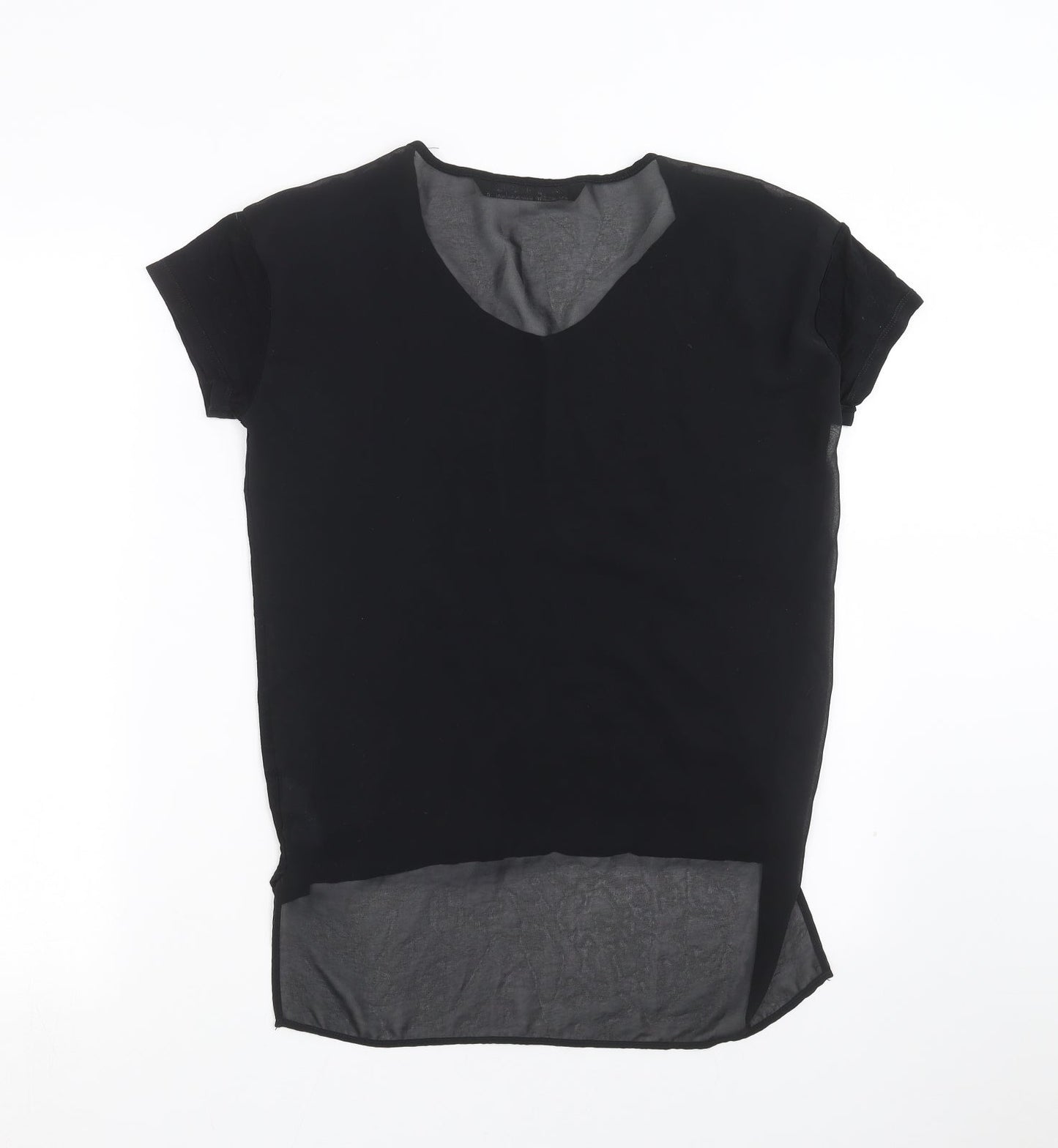 NEXT Womens Black   Basic T-Shirt Size 6  - sheer