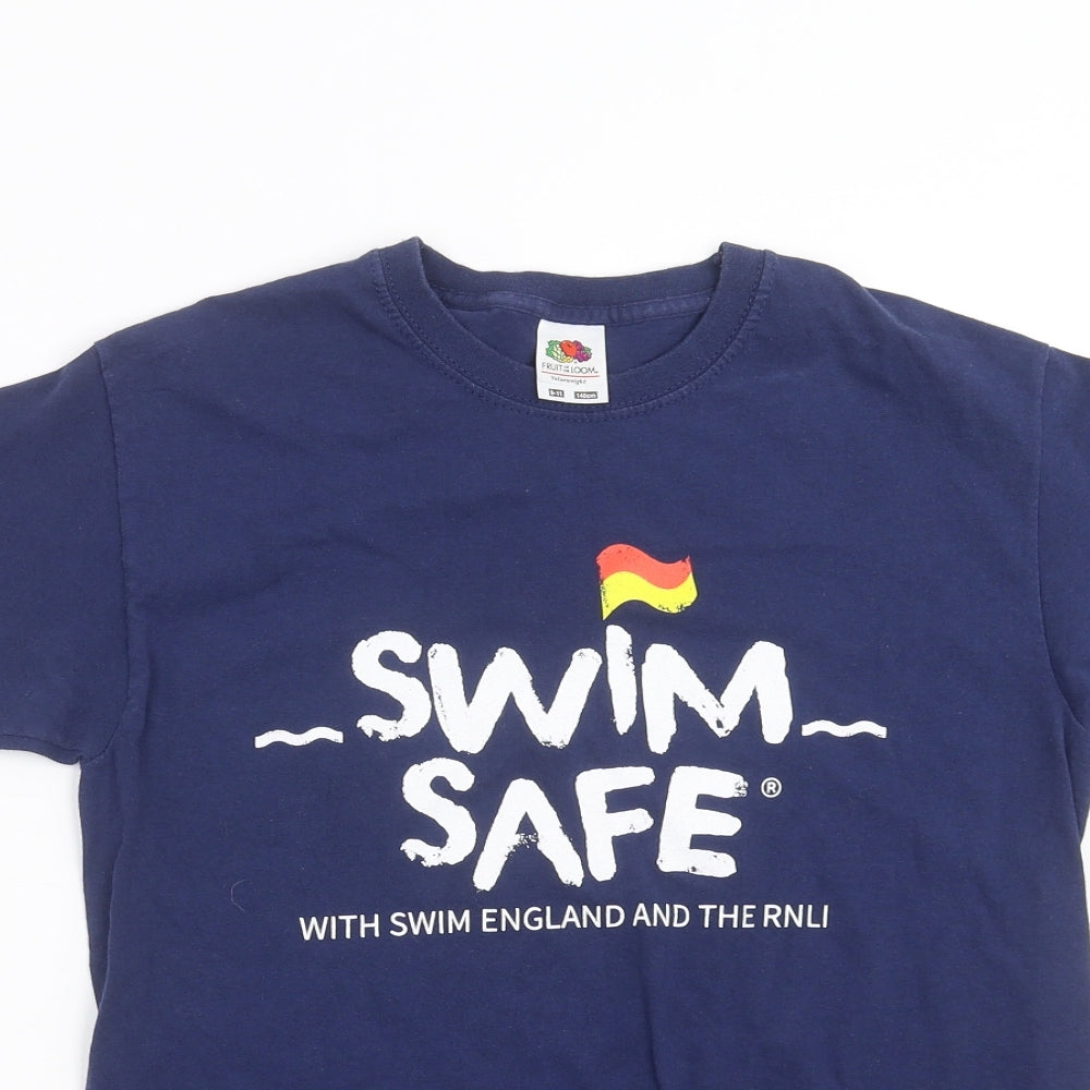 Fruit of the Loom Boys Blue   Basic T-Shirt Size 9-10 Years  - swim safe