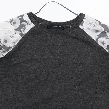 Atmosphere Womens Grey Floral  Basic T-Shirt Size 4