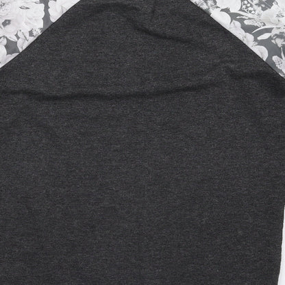 Atmosphere Womens Grey Floral  Basic T-Shirt Size 4