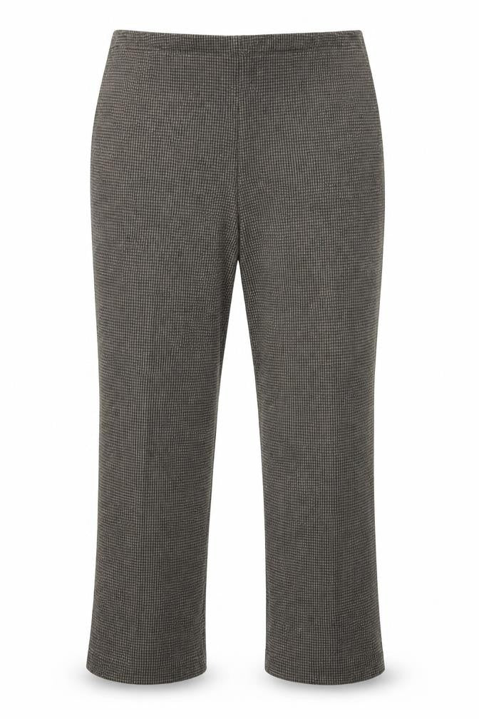 Bonmarché Womens Grey Check Cropped Trousers Size 10 L22 in