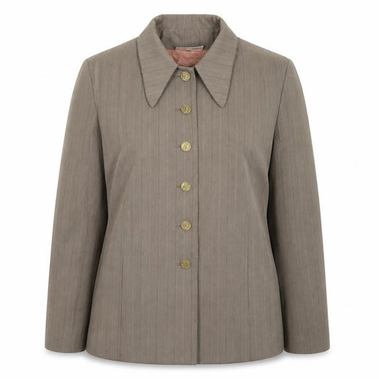 Definitions Womens Grey Striped  Jacket Blazer Size 16