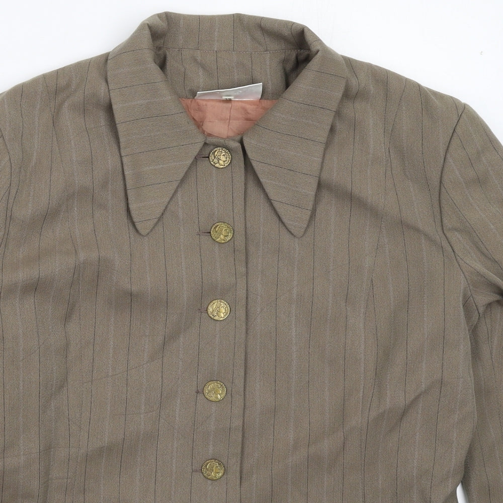 Definitions Womens Grey Striped  Jacket Blazer Size 16
