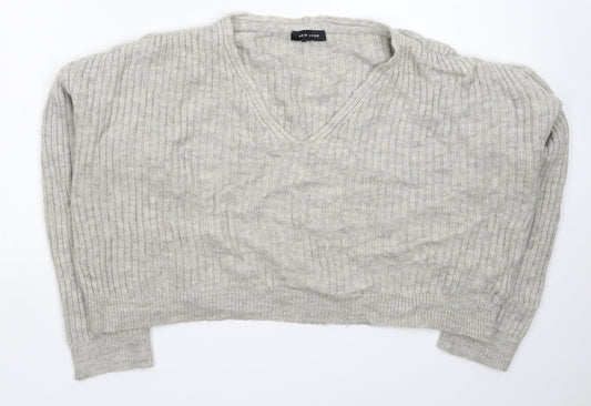 New Look Womens Grey  Knit Pullover Jumper Size M  - Oversized