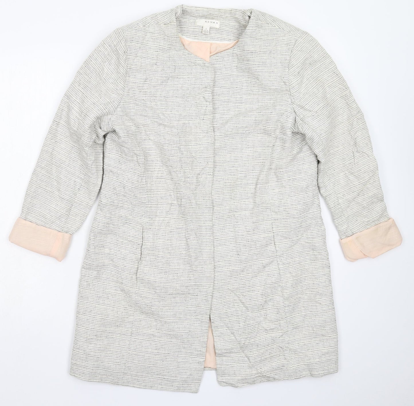 Kenar Womens Grey Striped  Jacket Blazer Size 14