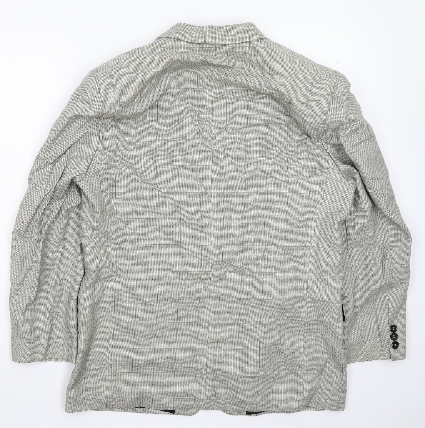 Barisal Mens Grey Check  Jacket Suit Jacket Size 40