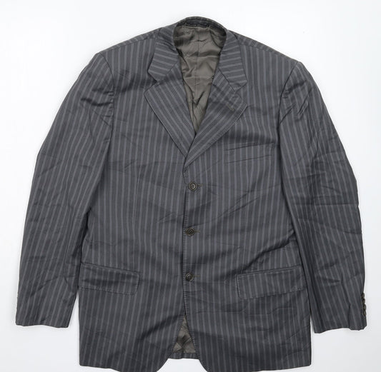 Cerruti Mens Grey Striped  Jacket Suit Jacket Size 40