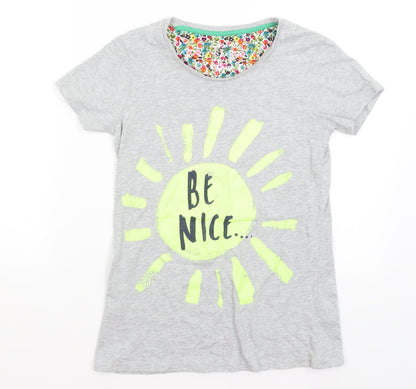 Preloved NEXT Girls Grey   Basic T-Shirt Size 13 Years  - Be Nice - Front