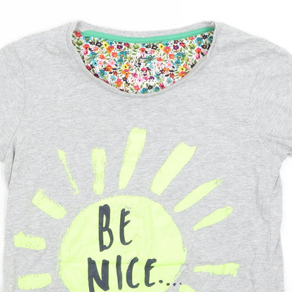 Preloved NEXT Girls Grey   Basic T-Shirt Size 13 Years  - Be Nice - Detail