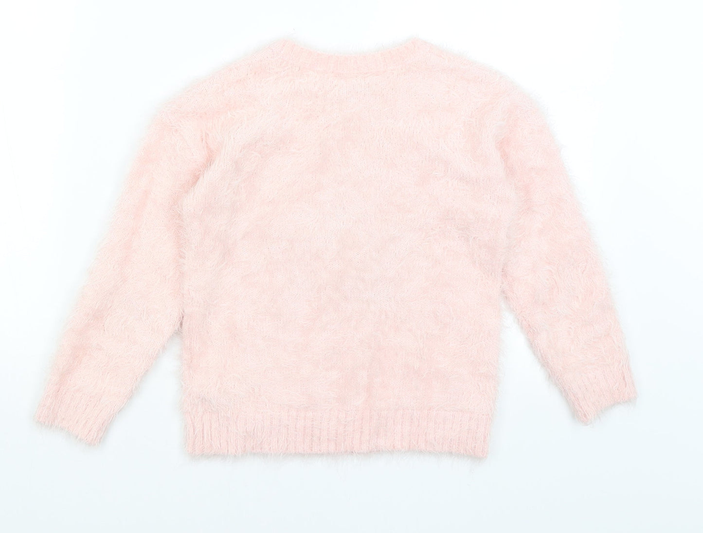 Matalan Girls Pink   Pullover Jumper Size 7 Years  - Stars