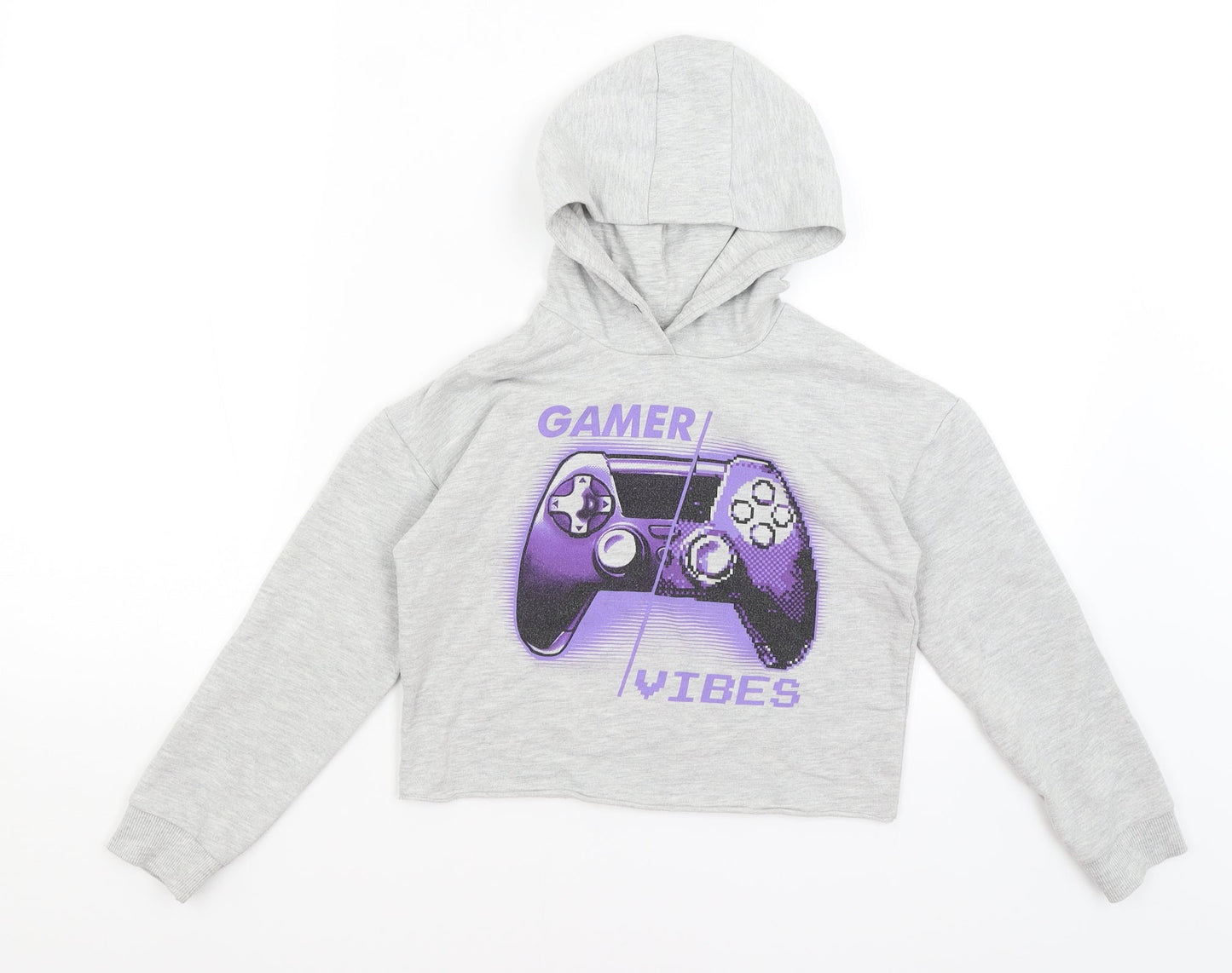 George Girls Grey   Pullover Hoodie Size 7-8 Years  - Gamer Vibes