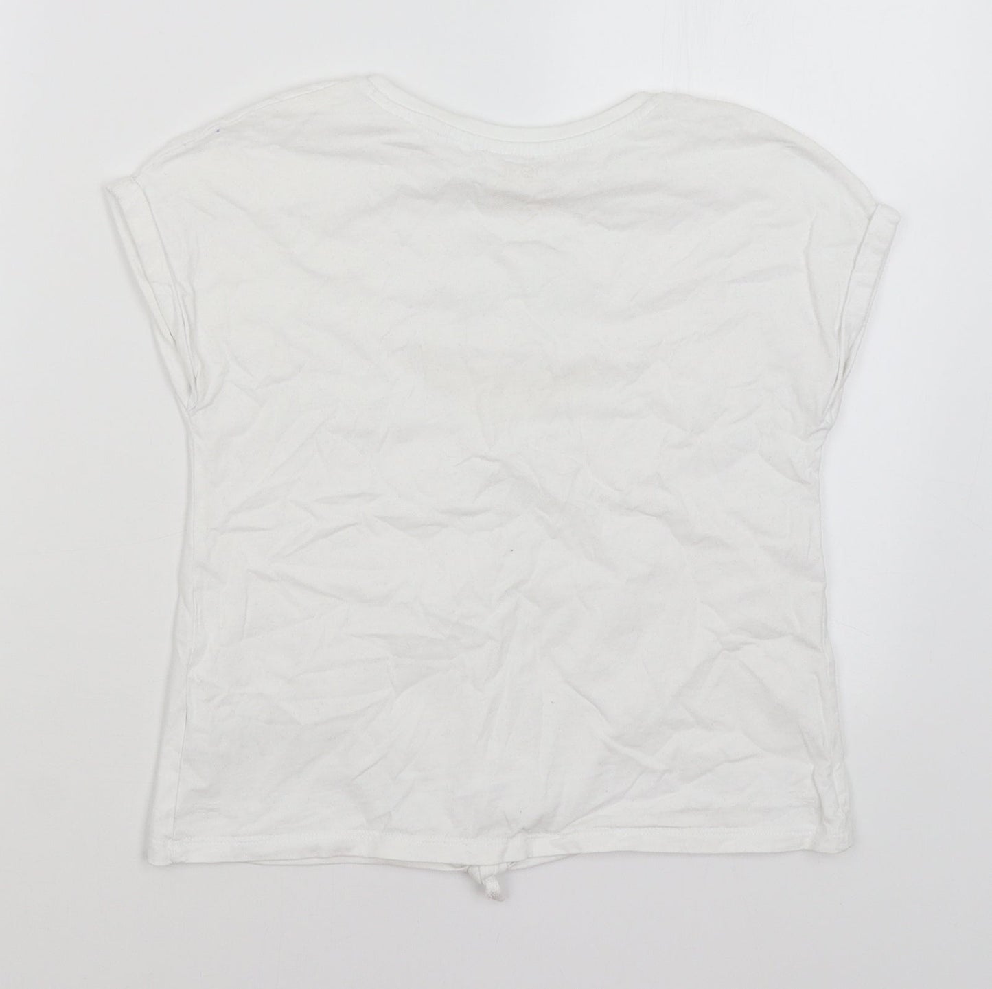 NEXT Girls White   Basic T-Shirt Size 9 Years  - Smile