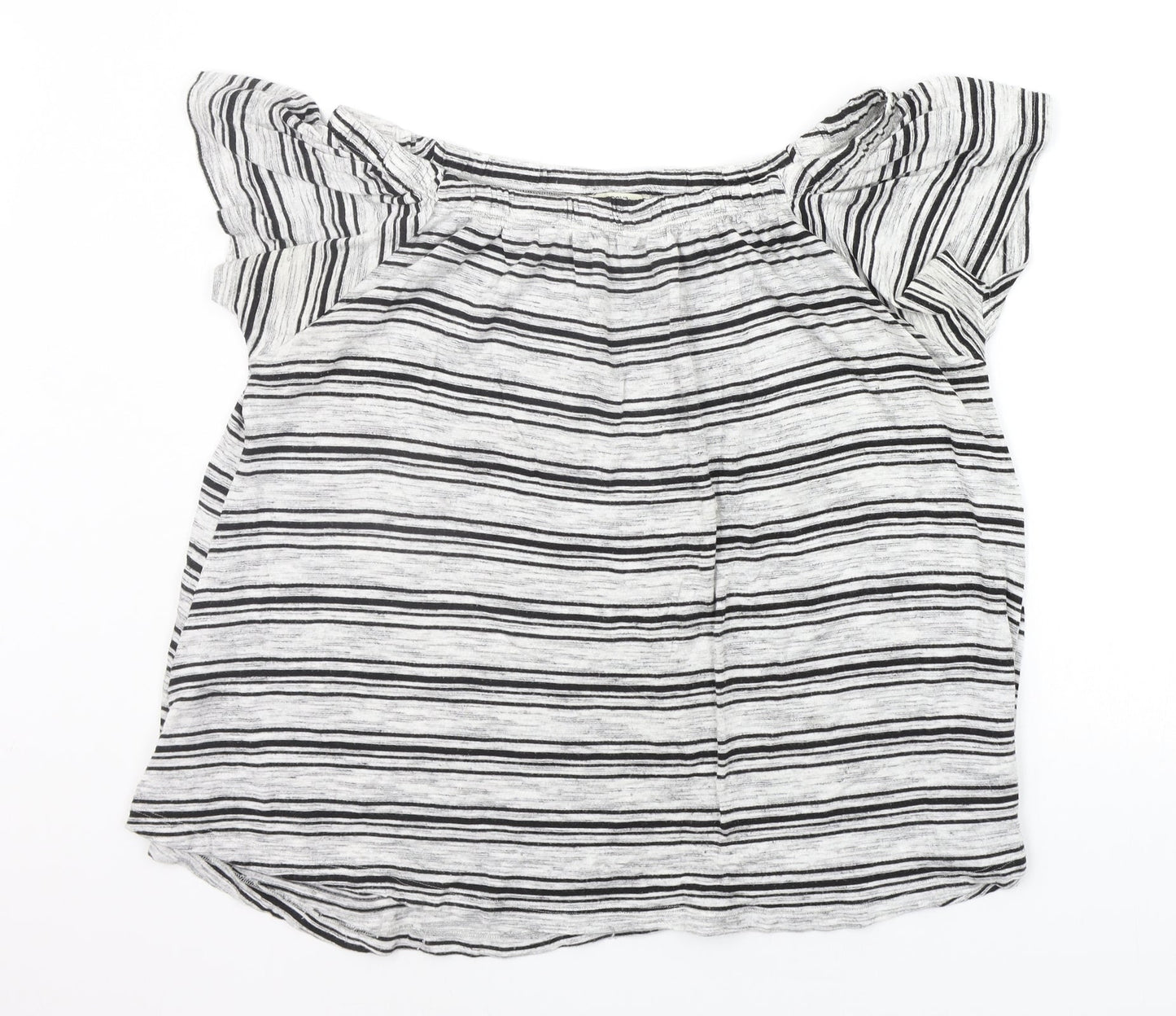 Matalan Womens Grey Striped  Basic Blouse Size 14
