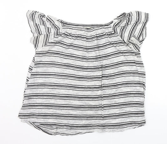 Matalan Womens Grey Striped  Basic Blouse Size 14