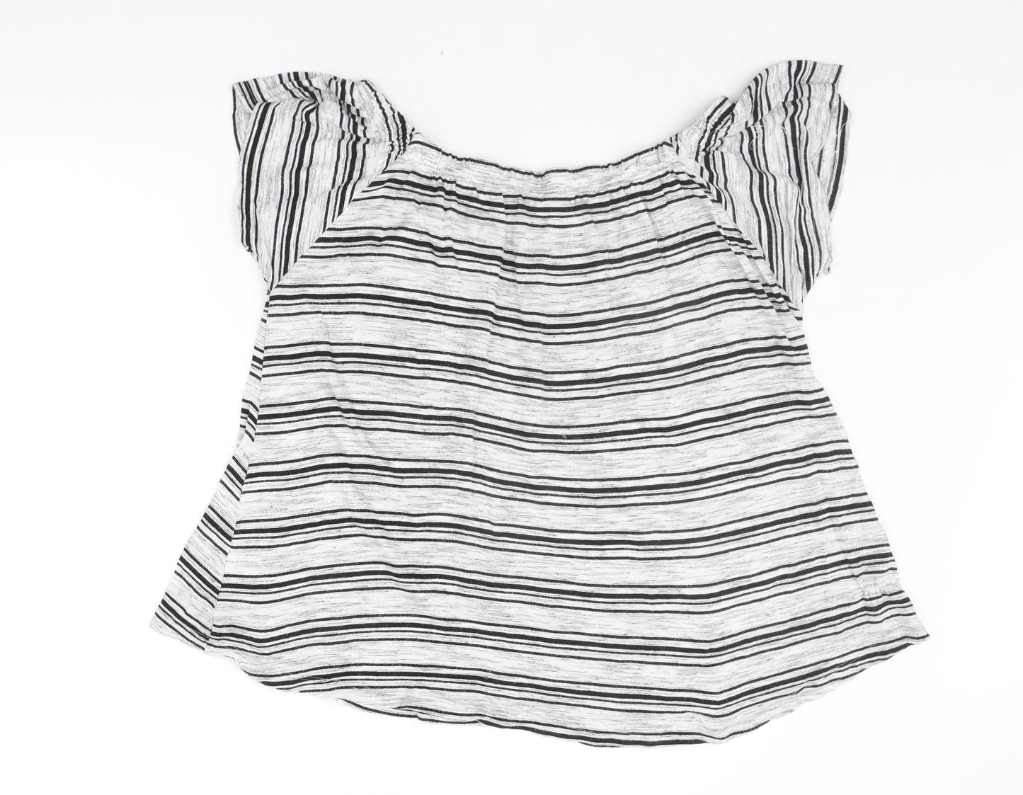 Matalan Womens Grey Striped  Basic Blouse Size 14