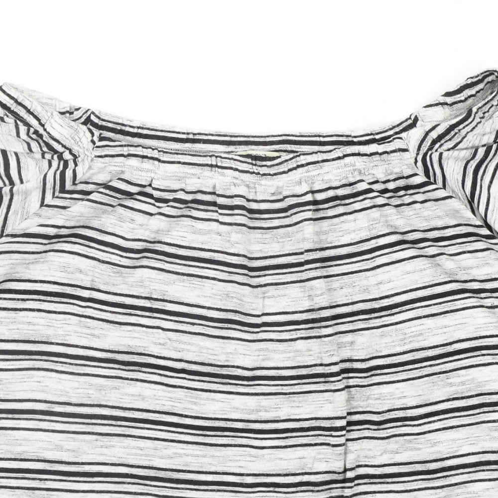 Matalan Womens Grey Striped  Basic Blouse Size 14